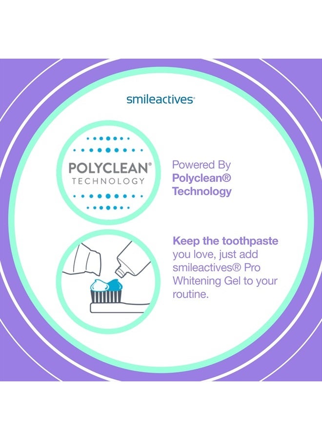 Smileactives Whitening Gel for Your Toothpaste | 2oz Bottle - Features Polyclean Technology with Clinical-Grade Hydrogen Peroxide for Long Lasting White Teeth, Remove Coffee Stains