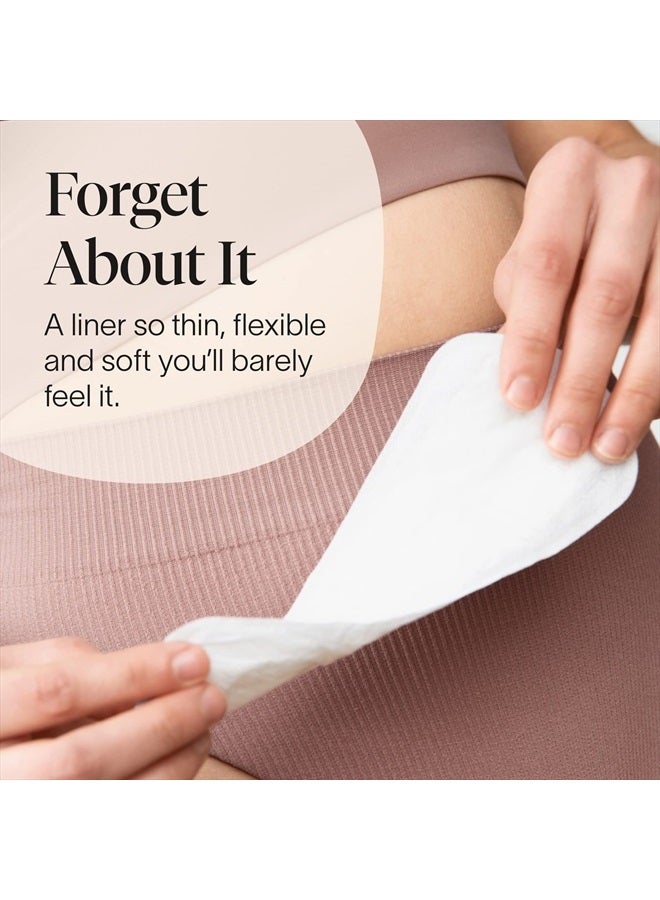 Period Regular Liners | 100% Organic Cotton Topsheet | Ultra Thin, Quick Absorbency | Hypoallergenic | Dermatologically Tested | Unscented, No Wings (42 Liners)