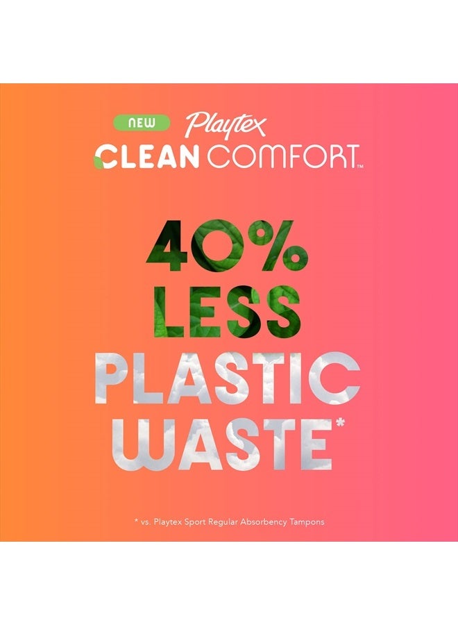 Playtex Clean Comfort Organic Cotton Tampons, Regular Absorbency, Fragrance-Free, Organic Cotton - 30ct