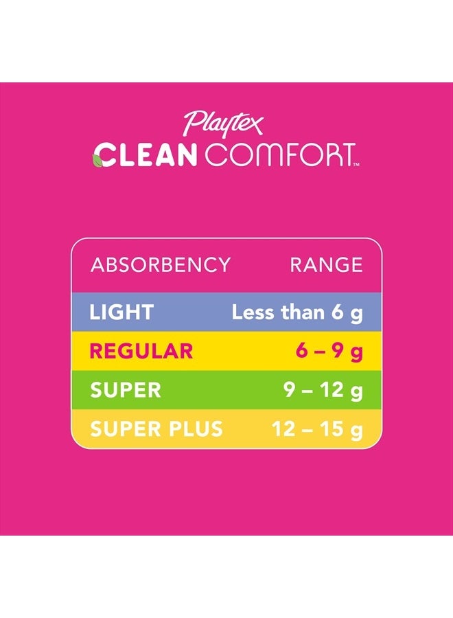 Playtex Clean Comfort Organic Cotton Tampons, Regular Absorbency, Fragrance-Free, Organic Cotton - 30ct