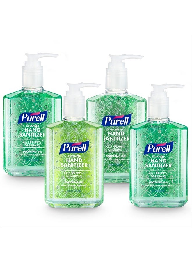 PURELL Advanced Hand Sanitizer Soothing Gel, Fresh Scent, 8 fl oz Pump Bottle (Pack of 4), 9674-06-ECDECO