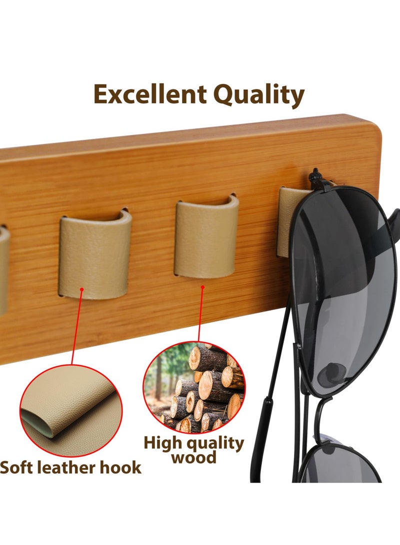 Sunglasses Organizer,Wood Storage Wall Mounted Eyewear Display，Rustic Eyeglasses Holder for Entryway Living Room Bedroom Home Decor for Multiple Glasses Case for Women Men