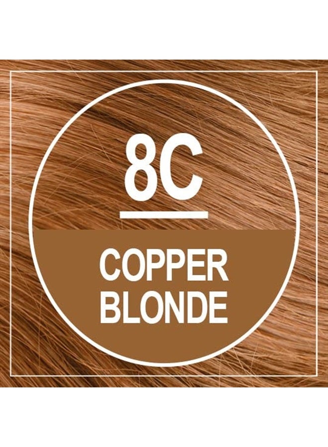 Permanent Hair Color 8C Copper Blonde (Pack of 1), Ammonia Free, Vegan, Cruelty Free, up to 100% Gray Coverage, Long Lasting Results