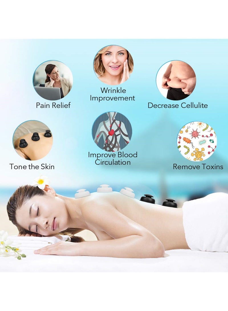 Silicone Cupping Therapy Sets, 12 Pcs Professional Vacuum Suction Cups for Facial and Body Massage, Deep Tissue Relief, Myofascial Release, Muscle Relaxation, Anti-Cellulite Treatment