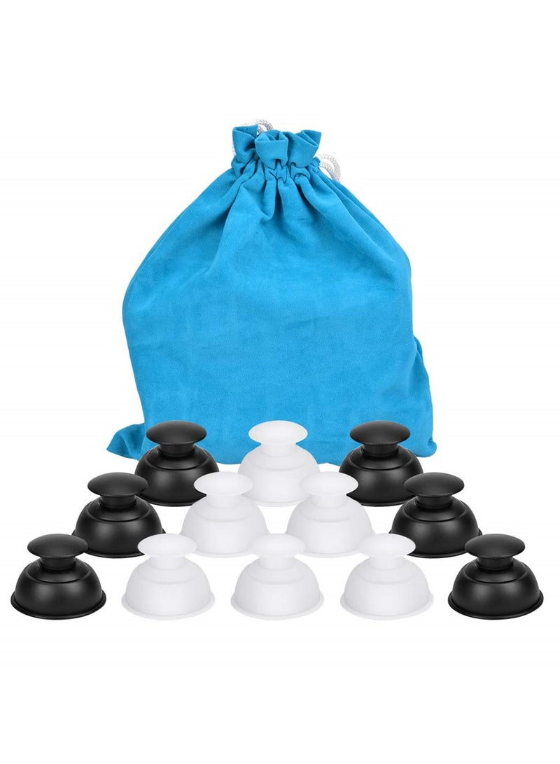 Silicone Cupping Therapy Sets, 12 Pcs Professional Vacuum Suction Cups for Facial and Body Massage, Deep Tissue Relief, Myofascial Release, Muscle Relaxation, Anti-Cellulite Treatment