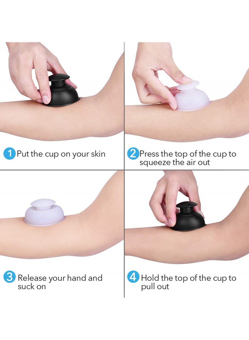 Silicone Cupping Therapy Sets, 12 Pcs Professional Vacuum Suction Cups for Facial and Body Massage, Deep Tissue Relief, Myofascial Release, Muscle Relaxation, Anti-Cellulite Treatment