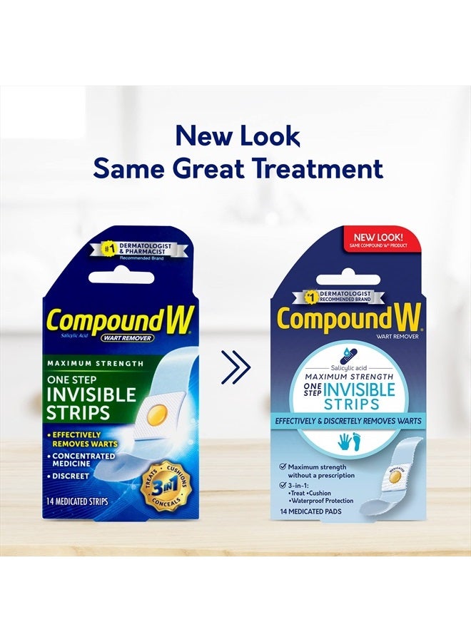 Maximum Strength One Step Invisible Wart Remover Strips, 14 CT, 2 Pack