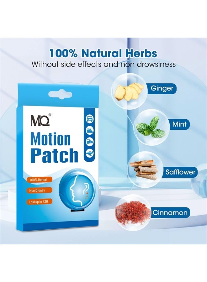 Motion Sickness Patch,30 Count,Non Drowsy Sea Sickness Patches Behind Ear for Cruise Ship Travel, Waterproof Car Sick Patches Fast Acting & Long Last 72H