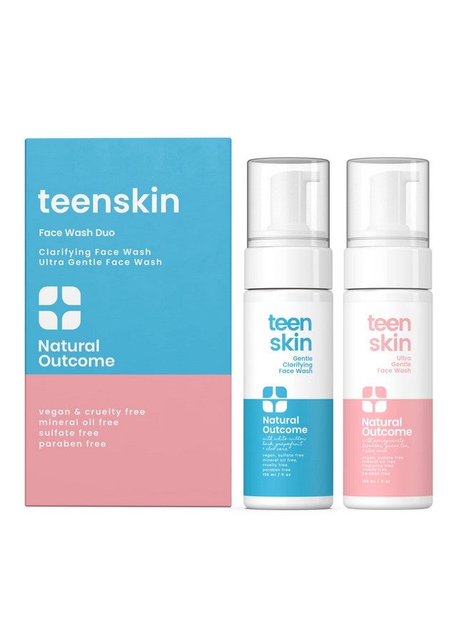 Atural Outcome Teen Skin Face Wash Duo ; Gentle Foaming Daily Boys & Girls Kids Face Wash ; Nontoxic Ingredients ; Perfect For Teens Preteens & Kids Looking To Prevent Acne ; Two 5 Oz Bottles