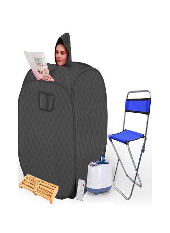 Portable Steam Sauna Spa With Foot Massage And Chair Black