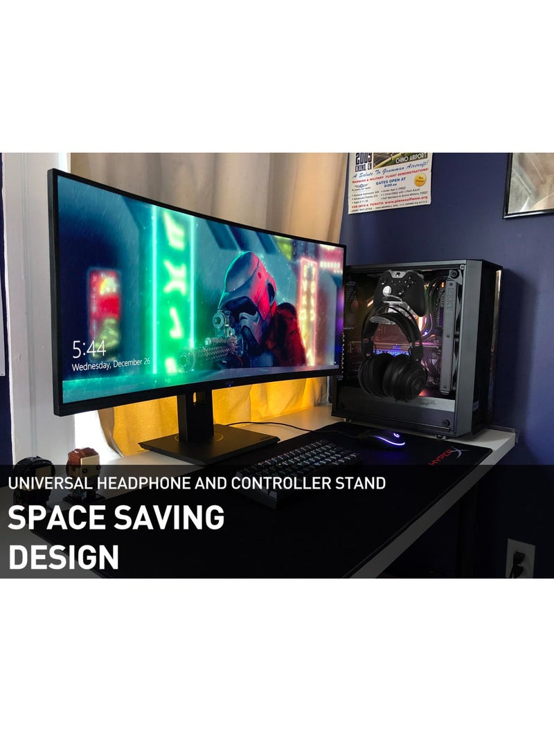 Acrylic Controller Stand and Headset Holder, Wall Mount, Universal Gaming Accessory