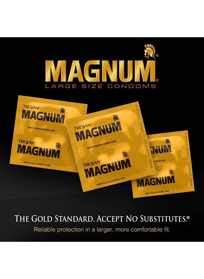 MAGNUM Ribbed Large Size Condoms, 3 Count (Pack of 6)