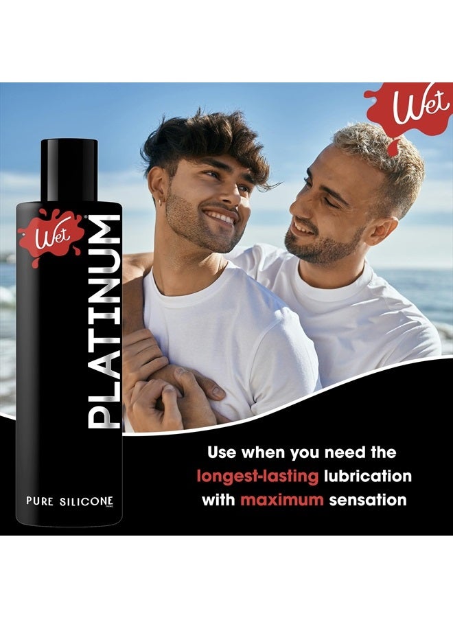 Platinum Silicone-Based Lube for Men, Women & Couples, 3 Fl Oz - Ultra Long-Lasting & Water-Resistant Premium Personal Lubricant - Safe to Use with Latex Condoms - Non-Sticky & Hypoallergenic