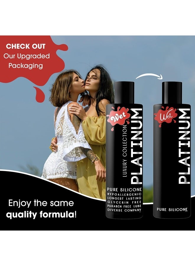 Platinum Silicone-Based Lube for Men, Women & Couples, 3 Fl Oz - Ultra Long-Lasting & Water-Resistant Premium Personal Lubricant - Safe to Use with Latex Condoms - Non-Sticky & Hypoallergenic