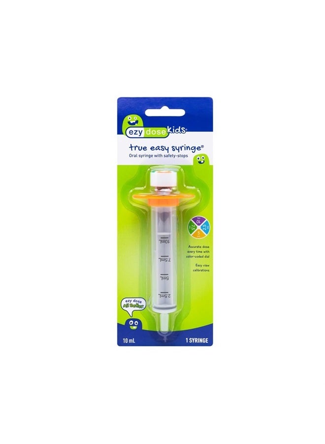 Kids Baby Oral Syringe & Dispenser, True Easy Design for Liquid Medicine, Easy to Control, 10 mL/2 TSP Color Coded, BPA Free