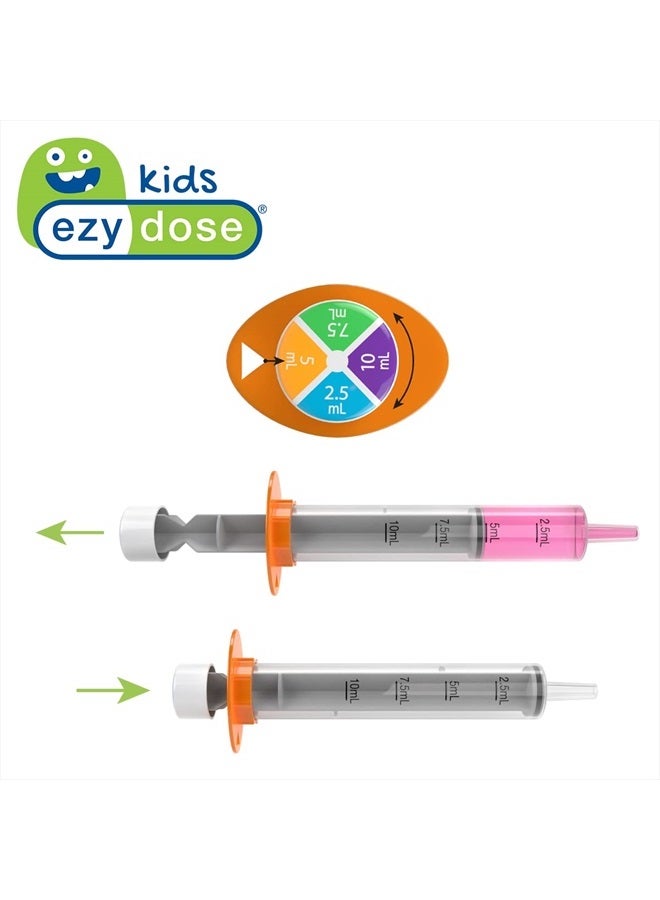 Kids Baby Oral Syringe & Dispenser, True Easy Design for Liquid Medicine, Easy to Control, 10 mL/2 TSP Color Coded, BPA Free