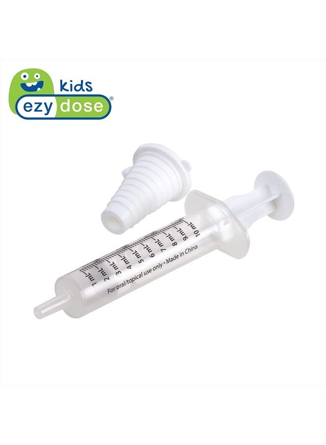 Kids Baby Oral Syringe & Dispenser Calibrated for Liquid Medicine, Reduce Mess, Easy Way to Orally Administer Medication, 10 mL/2 TSP, Includes Bottle Adapter, Clear, BPA Free