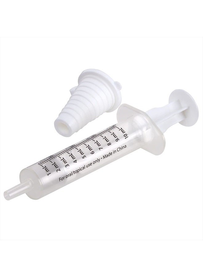 Kids Baby Oral Syringe & Dispenser Calibrated for Liquid Medicine, Reduce Mess, Easy Way to Orally Administer Medication, 10 mL/2 TSP, Includes Bottle Adapter, Clear, BPA Free