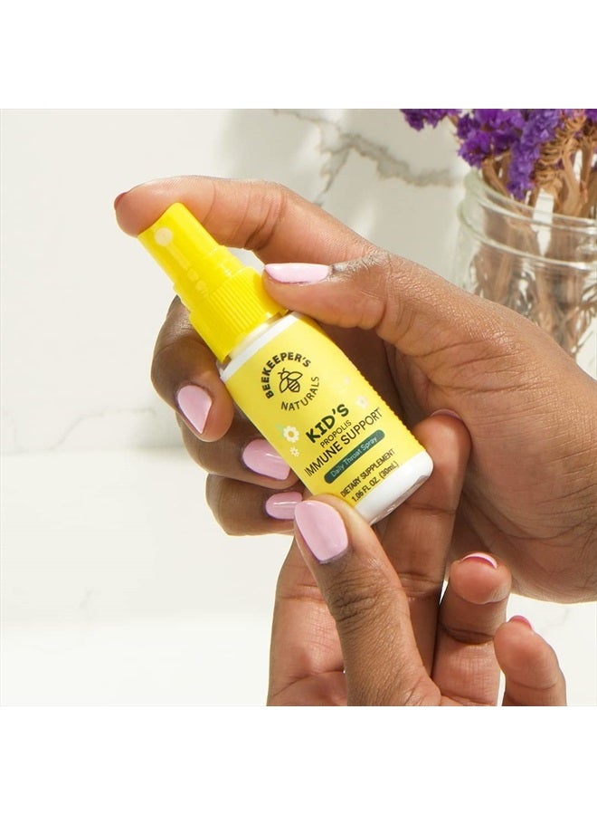 Kids Propolis Throat Spray 95% Bee Propolis Extract - Natural Immune Support & Sore Throat Relief, Antioxidants & Gluten-Free, 1.06 oz (Pack of 2)