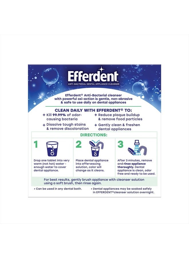 Efferdent Retainer Cleaning Tablets, Denture Cleaning Tablets for Dental Appliances, Minty Fresh & Clean, 44 Count