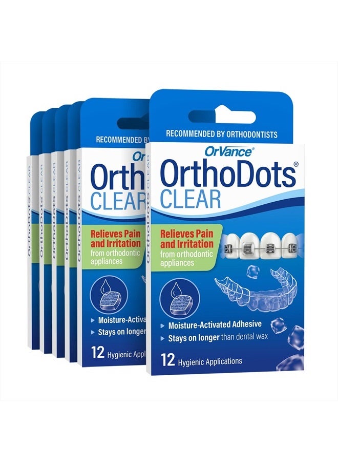 OrthoDots CLEAR – Moisture Activated Braces Wax Alternative for Pain Caused by Braces, Clear Aligner Trays, and Other Orthodontic Appliances. OrthoDots Stick Better and Stay on Longer than Dental Wax.