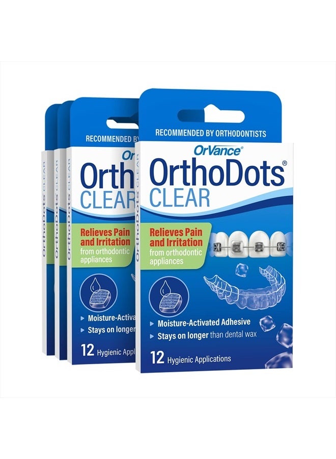 OrthoDots CLEAR – Moisture Activated Braces Wax Alternative for Pain Caused by Braces, Clear Aligner Trays, and Other Orthodontic Appliances. OrthoDots Stick Better and Stay on Longer than Dental Wax.