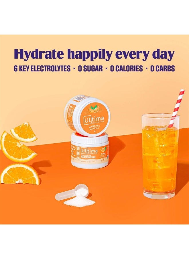 Daily Electrolyte Drink Mix – Orange, 30 Servings – Hydration Powder with 6 Key Electrolytes & Trace Minerals – Keto Friendly, Vegan, Non- GMO & Sugar-Free Electrolyte Powder