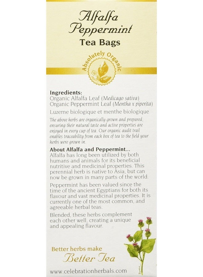 CELEBRATION HERBALS Alfalfa Peppermint Tea Organic 24 Bag, 0.02 Pound