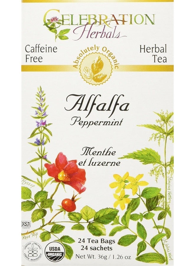 CELEBRATION HERBALS Alfalfa Peppermint Tea Organic 24 Bag, 0.02 Pound