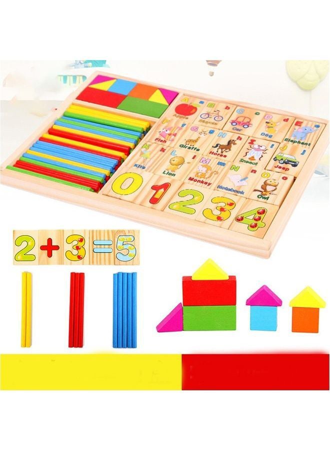 Wooden Multifunctional Learning Machine Counting Sticks Montessori Toy 22.5×15.5×1.3cm