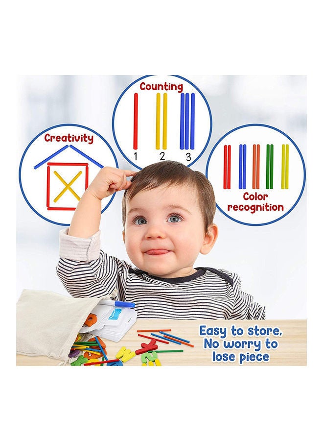 Wooden Multifunctional Learning Machine Counting Sticks Montessori Toy 22.5×15.5×1.3cm