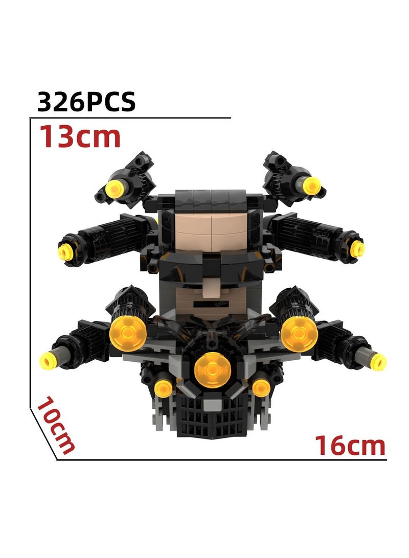 Skibidi Toilet Man Toy Building Blocks 326Pcs GMAN Toilet Man Toy Ideas Toys Battle Horror Game Model Ideas Toys Gifts for Adult & Kids