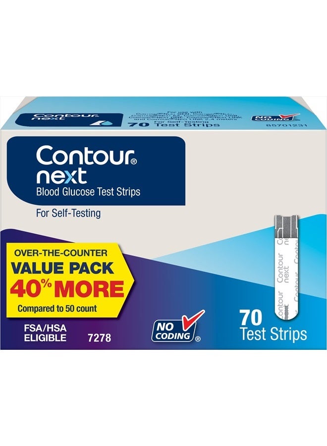 CONTOUR NEXT Blood Glucose Test Strips for Diabetes, 70 Count (Pack of 1)