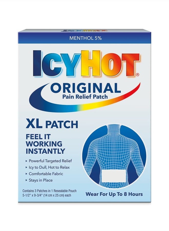 Extra Strength Medicated Patch, XL Back & Large Areas, 3 Count (Pack of 1)