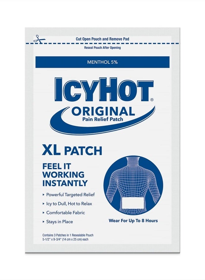 Extra Strength Medicated Patch, XL Back & Large Areas, 3 Count (Pack of 1)