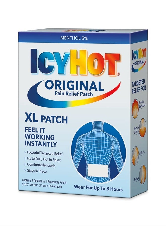 Extra Strength Medicated Patch, XL Back & Large Areas, 3 Count (Pack of 1)