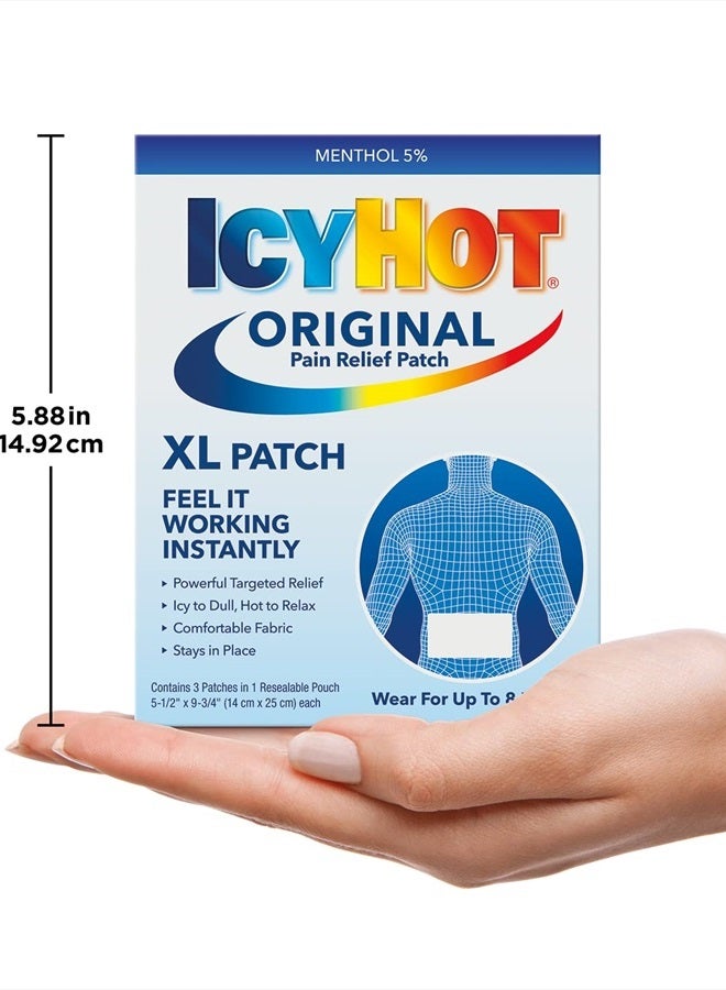 Extra Strength Medicated Patch, XL Back & Large Areas, 3 Count (Pack of 1)