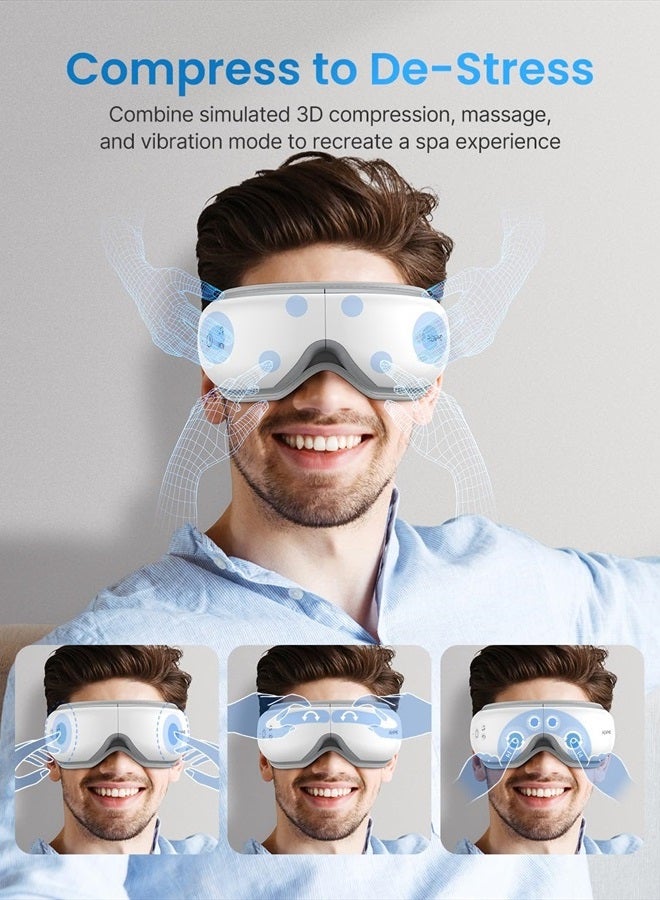 Eyeris 1 Mothers Day Gifts, Eye Massager with Heat, Gifts for Mom/Dad, Heated Eye Mask with Bluetooth Music, Face Massager, Eye Care Device, Smart Eye Mask for Relax Eye, Reduce Eye Strain