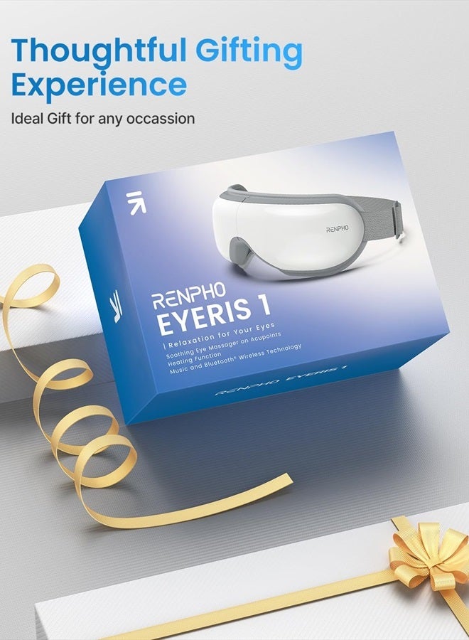Eyeris 1 Mothers Day Gifts, Eye Massager with Heat, Gifts for Mom/Dad, Heated Eye Mask with Bluetooth Music, Face Massager, Eye Care Device, Smart Eye Mask for Relax Eye, Reduce Eye Strain
