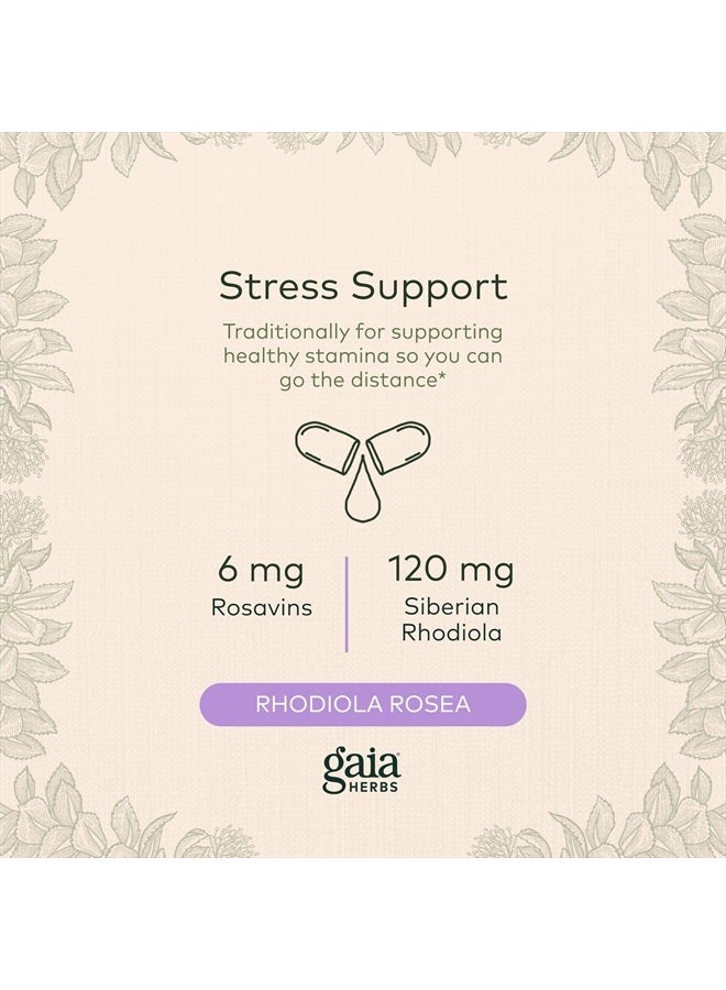 Rhodiola Rosea - Stress Support Supplement Traditionally for Supporting Healthy Stamina and Endurance - With Siberian Rhodiola Root Extract - 120 Vegan Liquid Phyto-Capsules (60-Day Supply)