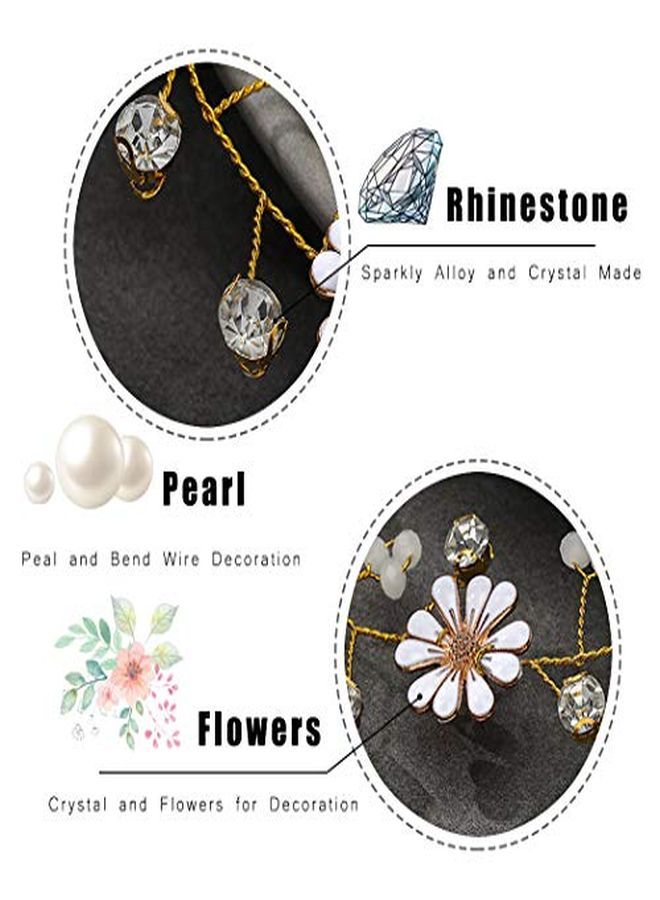 Bride Flower Wedding Hair Vine Daisy Gold Bridal Hair Piece Crystal Hair Accessories For Women And Girls