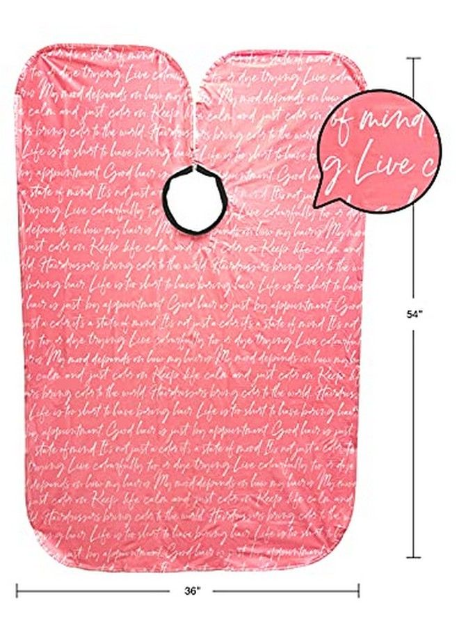 Hair Stylist Shampoo Cape Waterproof & Stain Resistant Vinyl Soft Nylon Neckband Durable & Reusable Client Cover Touchandclose Fastener 36 X 54 Inches Secret Messages Rose