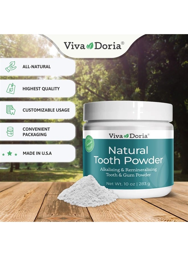 Natural Tooth Powder | Remineralizing Tooth Powder | Natural Teeth Whitening Powder | Toothpaste Power | Breath Freshener | Refreshing Mint Flavor | 10 Oz