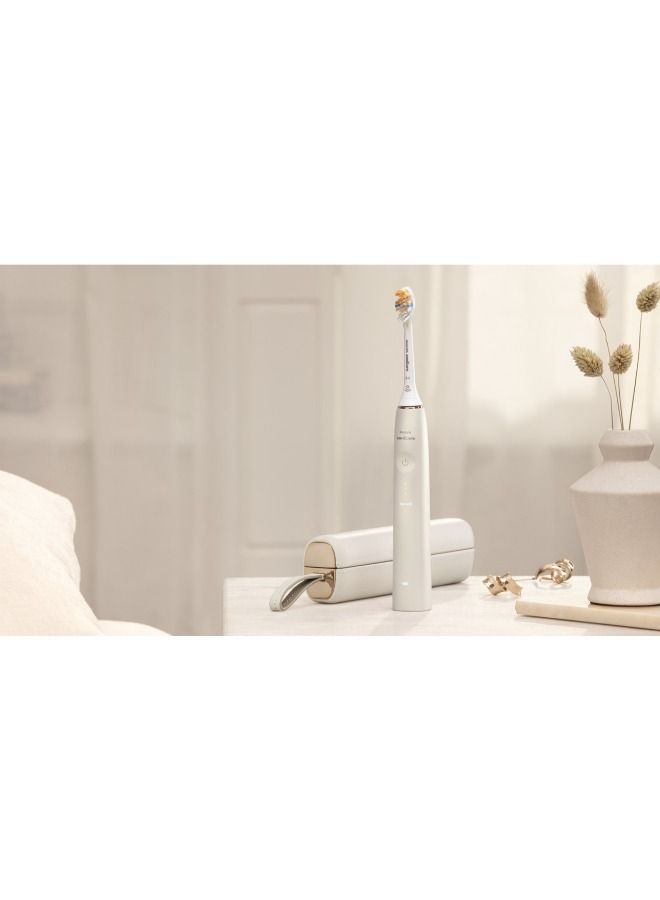 Philips Sonicare 9900 Prestige Rechargeable Electric Power Toothbrush with SenseIQ and AI-powered Sonicare app; Colour Champagne - HX9992/21