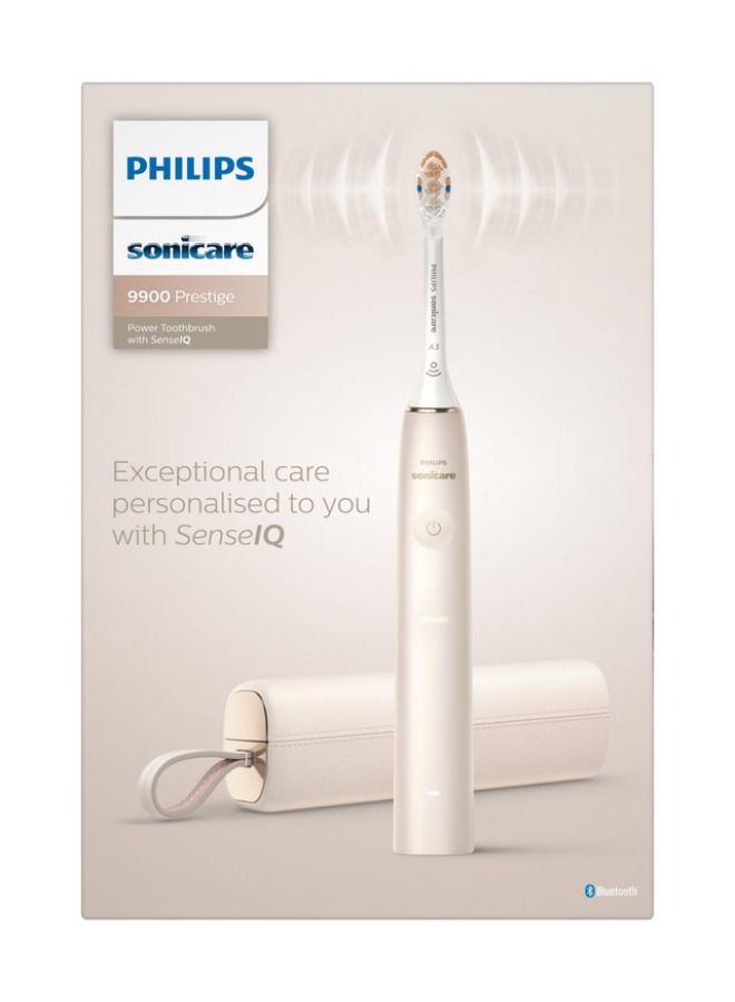 Philips Sonicare 9900 Prestige Rechargeable Electric Power Toothbrush with SenseIQ and AI-powered Sonicare app; Colour Champagne - HX9992/21