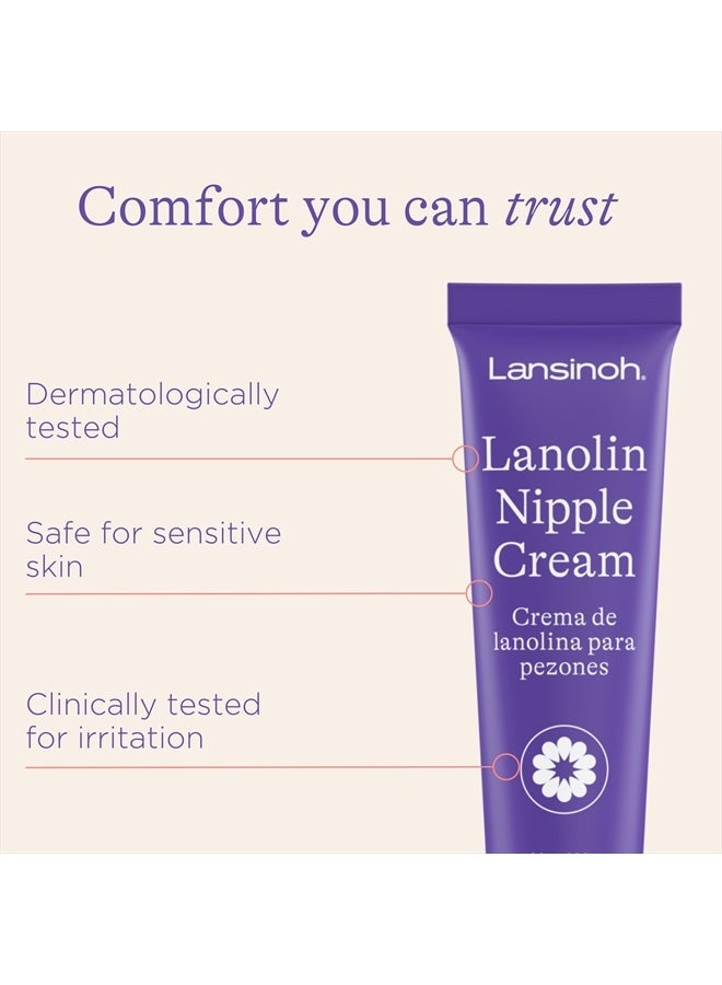 Lanolin Nipple Cream, Safe for Baby and Mom, Breastfeeding Essentials, Lanolin Lip Balm, 3 Mini Tubes, Each 0.25 Ounces