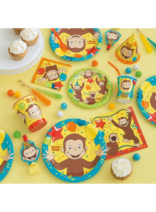 Curious George Party Cone Hats ; One Size ; 8 Pcs Multi