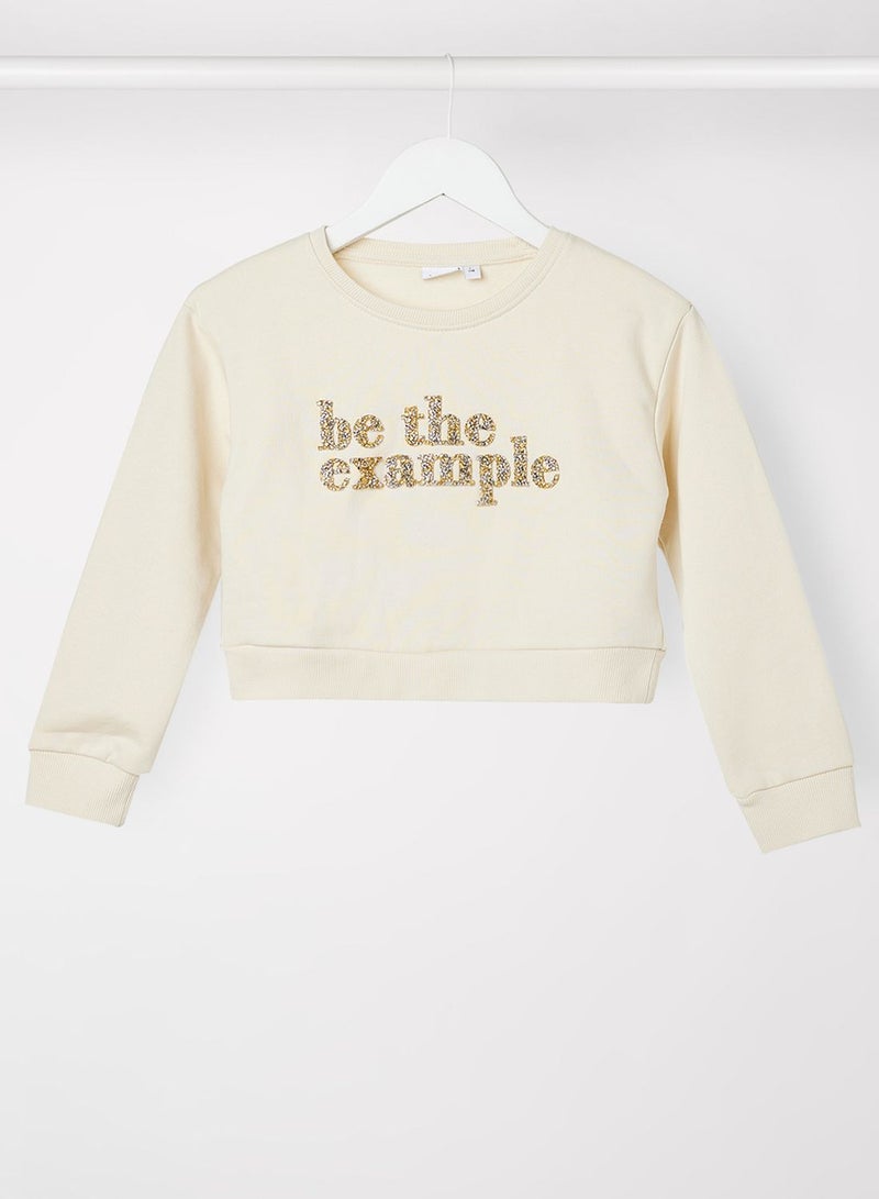 Kids Glitter Cropped Sweatshirt