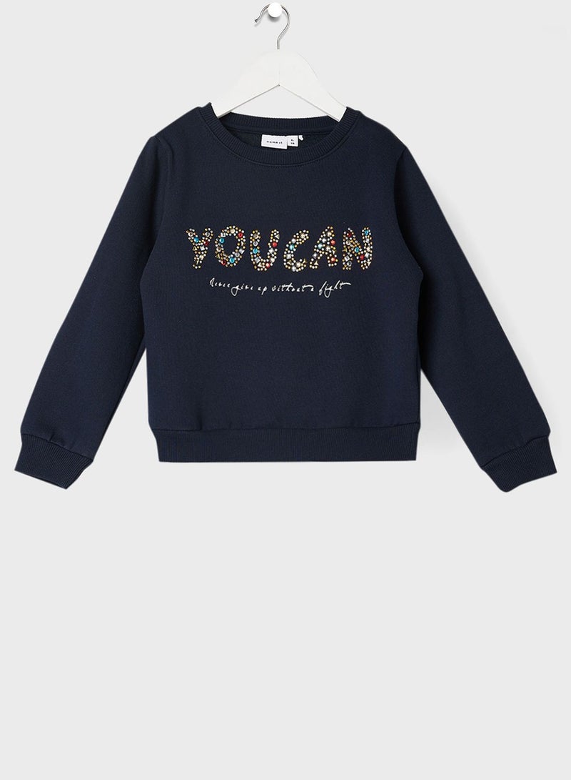 Kids Slogan Sweatshirt