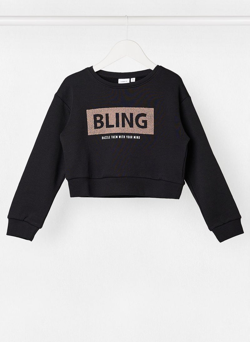 Kids Bling Cropped Sweatshirt